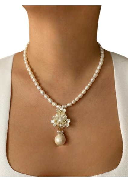 Doğal Tatlısu Inci Kolye, Zarif ve Şık Tasarım, 14K Altın Detay