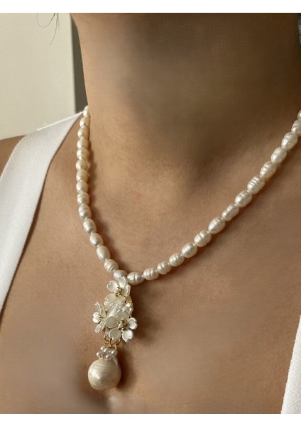 Doğal Tatlısu Inci Kolye, Zarif ve Şık Tasarım, 14K Altın Detay fiyatları