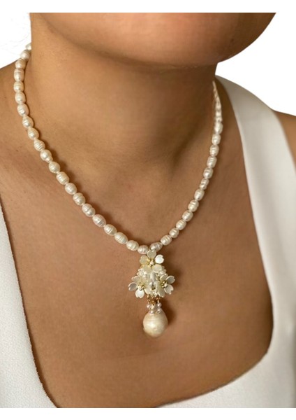 Doğal Tatlısu Inci Kolye, Zarif ve Şık Tasarım, 14K Altın Detay modelleri