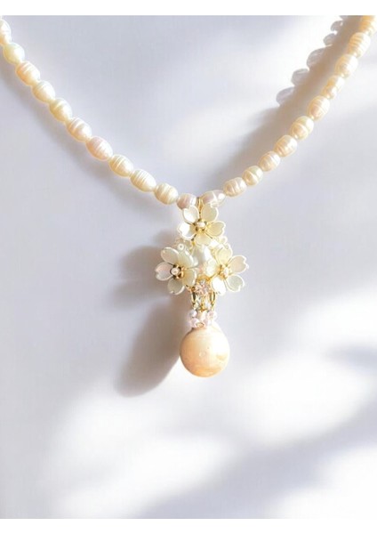 Doğal Tatlısu Inci Kolye, Zarif ve Şık Tasarım, 14K Altın Detay indirimleri