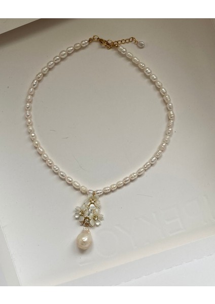 Doğal Tatlısu Inci Kolye, Zarif ve Şık Tasarım, 14K Altın Detay