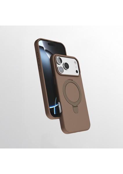 Apple iPhone 17 Pro Max Kılıf M-Safe Şarj Özellikli Standlı Zore Samara Kapak