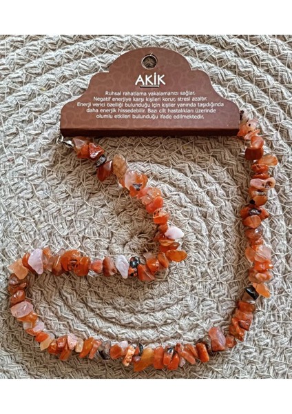 Kırmızı Doğal Taş Şifalı Kolye, Enerjik ve Şık Tasarım