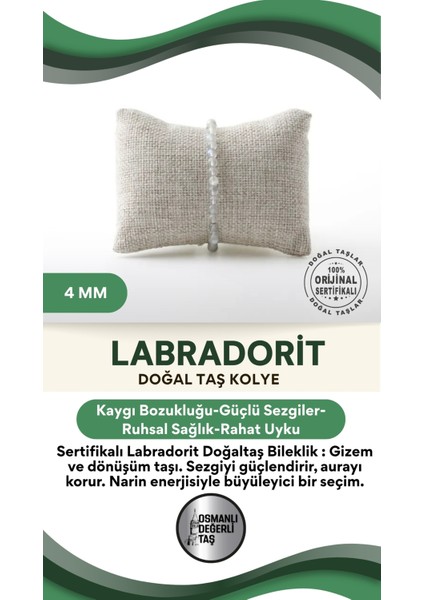 Çok Renkli Labradorit Doğaltaş Bileklik 4 Mm, Sertifikalı, Şık ve Enerjik Tasarım