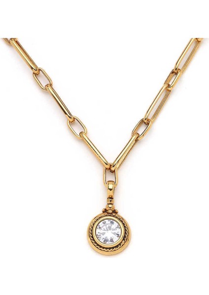 Şık Zirkon Charm Zincir Kolye, Parlak ve Zarif Tasarım, Günlük ve Özel Gün Kullanımı indirimleri