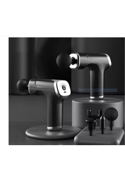 Siyah Kablosuz Sporcu Masaj Aleti, 4 Başlıklı, Rahatlatıcı ve Hafif Tasarım modelleri