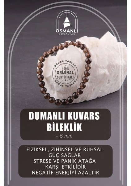 Çok Renkli Dumanlı Kuvars Taş Bileklik, 6mm, Enerji ve Şıklık Sunar