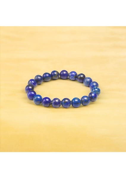 El Yapımı Doğal Lapis Lazuli Taşlı Bileklik, Şık ve Özgün Tasarım.