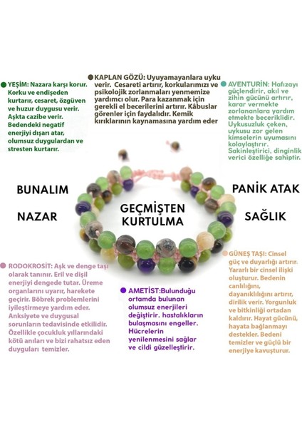 Renkli Taşlı Makrome Bileklik, Enerji ve Şıklık Sunar