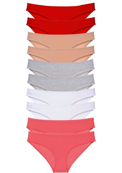 10 Adet Süper Eko Set Likralı Kadın Slip Külot 507