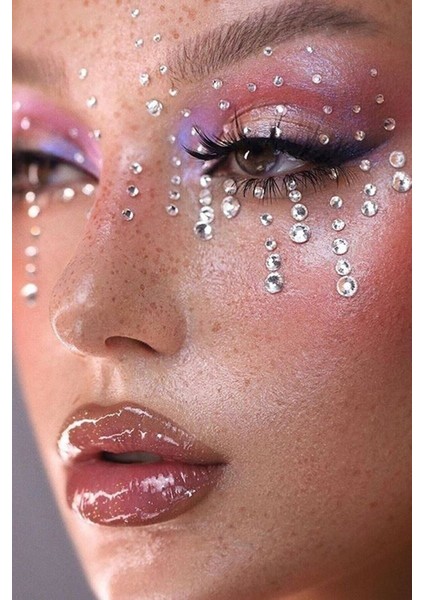 200 Adet Taşlı Yüz ve Tırnak Sticker, Yapışkan, Festival, Kristal Yüz Taşı Seti