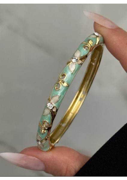 Şık Mineli Pirinç Kelepçe, Zirkon Taşlı Kırmızı Desen, Gold Renk Kadın Takısı modelleri