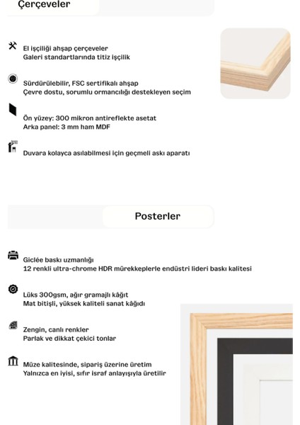 Doğal Ahşap Çerçeveli 3'lü Poster Seti, Şık ve Modern Dekorasyon Için Ideal indirimleri