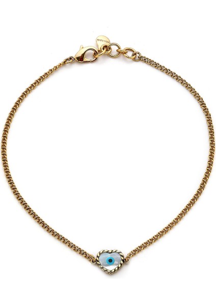 Altın Kaplama Zincir Kalp Göz Charm Kolye, Şık ve Zarif Takı Seçeneği