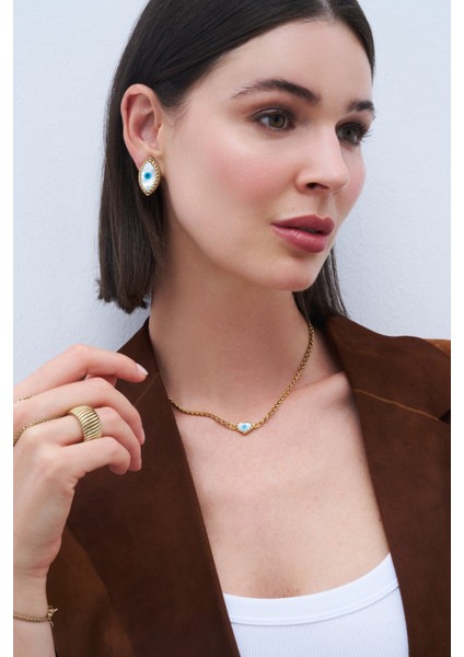 Altın Kaplama Zincir Kalp Göz Charm Kolye, Şık ve Zarif Takı Seçeneği fiyatları