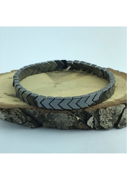 Siyah Hematit Taş Görünümlü Bileklik, Şık ve Trend Erkek Kadın Takı