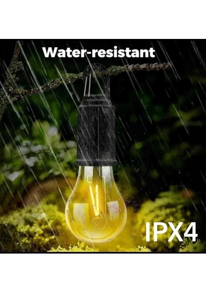 Taşınabilir Şarjlı LED Ampül Outdoor Kamp Bahçe Lambası 10W Askılı Kırılmaz LED Işık