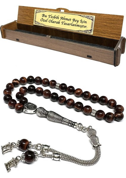 Kişiye Özel Kaplan Gözü Tesbih, Harfli Püsküllü Erkek Hediyesi modelleri