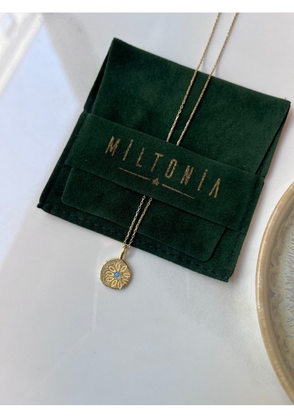 Mavi Taşlı Çiçek Gümüş Kolye, Anneler Günü Için Güzel Hediye Seçeneği fırsatları