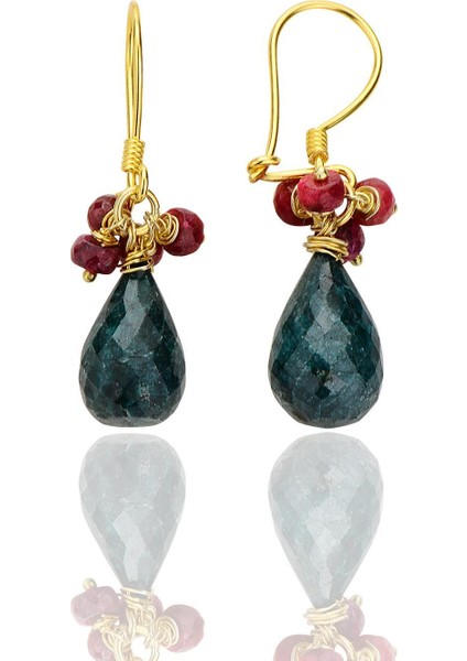 Doğal Taşlı Yeşil Damla Küpe, Zarif ve Şık Tasarım, Özgün Takı Aksesuarı