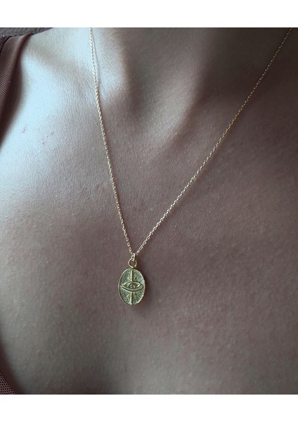 925 Ayar Göz Gümüş Kolye, Zarif ve Şık Takı, Parlak ve Kaliteli Tasarım