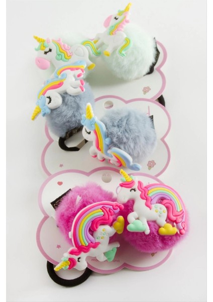 Unicorn Ponponlu Lastikli Toka 2 Adet