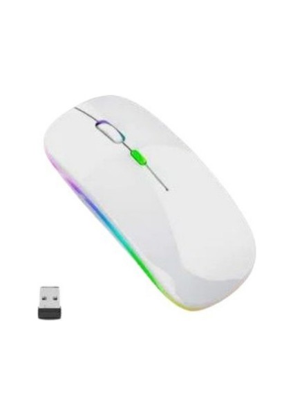 Huawei Matebook XPRO,D14,D16,14S,16S Uyumlu Şarjlı Kablosuz Mouse Rgb LED Işıklı Ultra Slim USB