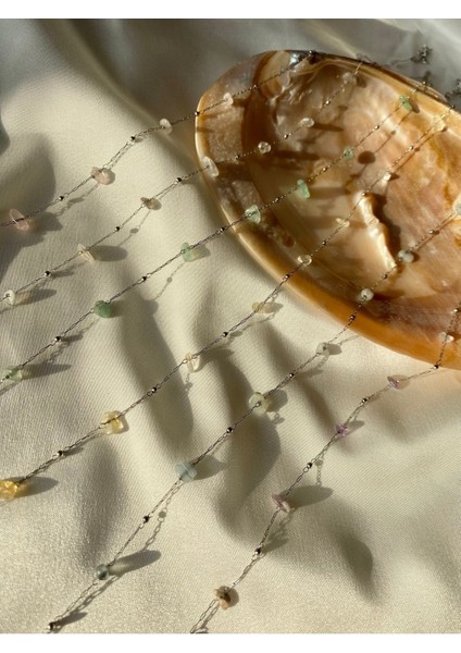 Mavi Akuamarin Doğal Taş Minimal Çelik Kolye, Şık ve Zarif Tasarım. fırsatları