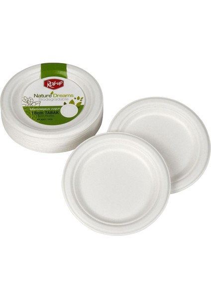 Beyaz Ekolojik Karton Parti Tabak 18 Cm, 50 Adet Paket modelleri