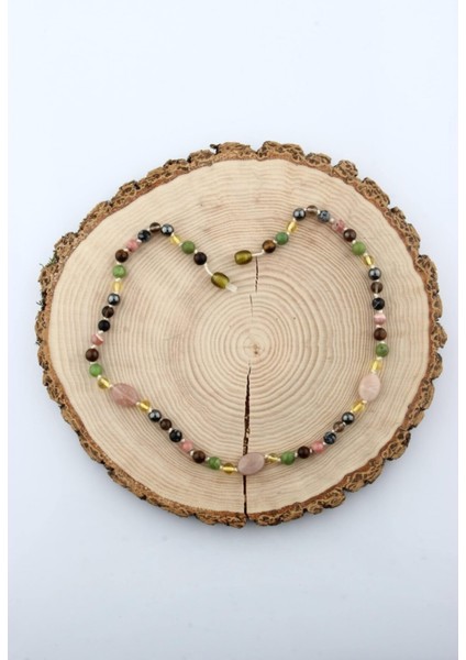 Renkli Taşlı Doğal Kolye, Koruyucu ve Şifalı Taşlar ile Tasarım modelleri