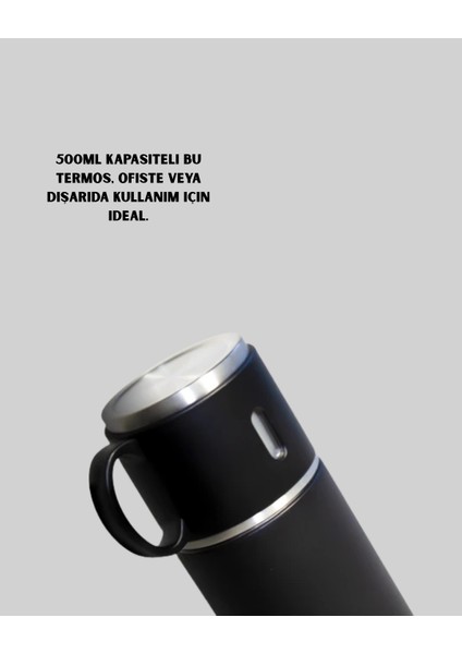500 ml Isı Korumalı Çelik Termos ve Bardak Seti | Silikon Tabanlı, Şık ve Pratik modelleri
