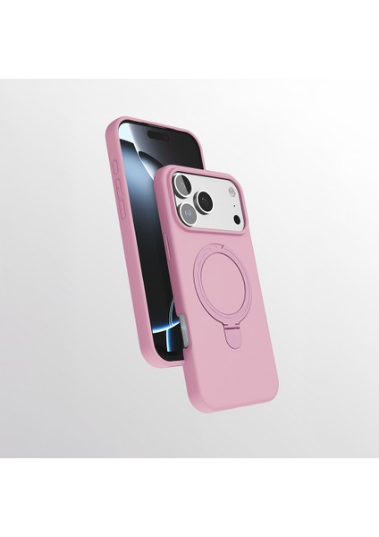 Apple iPhone 17 Pro Max Kılıf M-Safe Şarj Özellikli Standlı Zore Samara Kapak