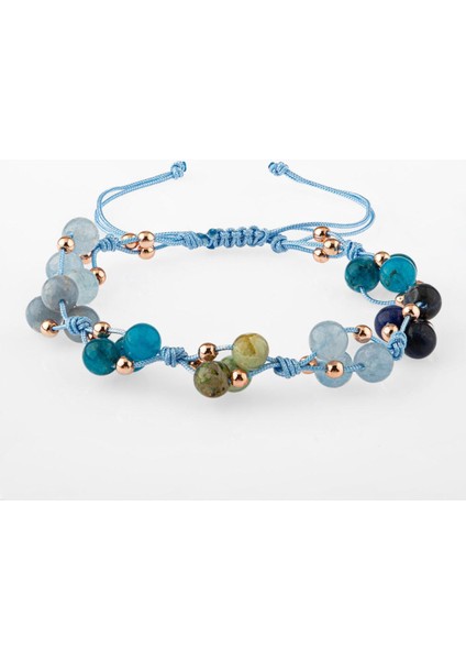 Renkli Doğal Taşlı Makrome Bileklik, Çakra Dengeleyici, Şık ve Enerji Dolu Takı indirimleri