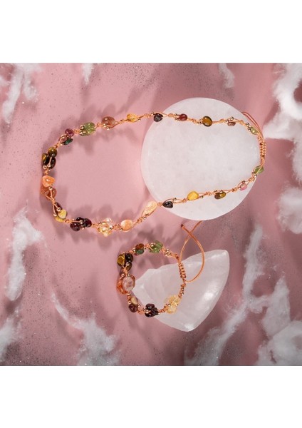 Renkli Taşlı Kolye ve Bileklik Seti, Şık ve Enerjik Takı Kombini