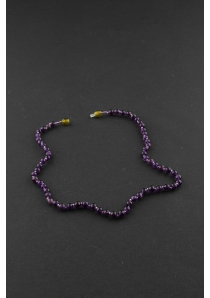 Mor Ametist 6mm Düğümlü Doğal Taş Kolye, Şık ve Zarif Takı Seçeneği fırsatları