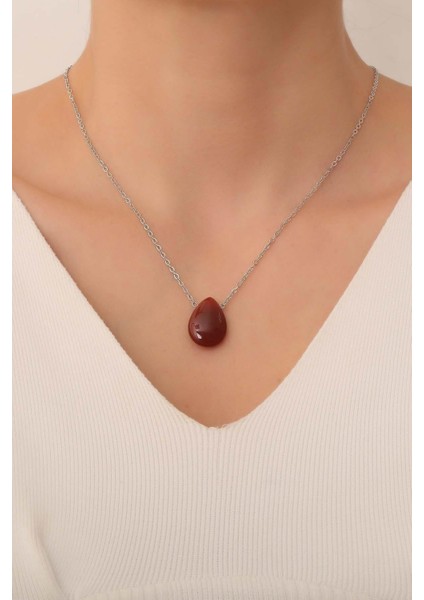 Kırmızı Akik Taşı Kolye, Şık ve Doğal Taş Tasarımıyla Stilinizi Tamamlar