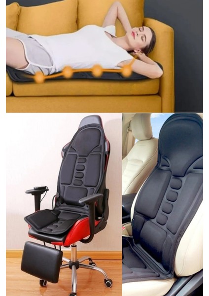 Portatif Masaj Minderi, Tireşim ve Noktasal Isı, 8 Modlu, Rahatlatıcı Koltuk Masajı