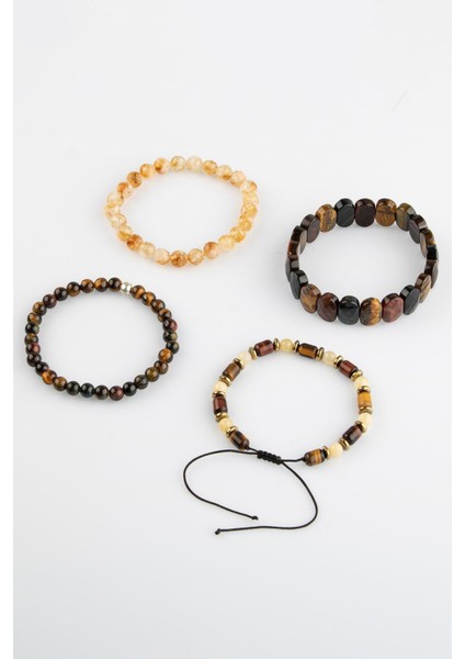 Girişken Cesur Kadınlar Için Doğal Taş Bileklik Seti, Enerji ve Şıklık Sağlar. indirimleri