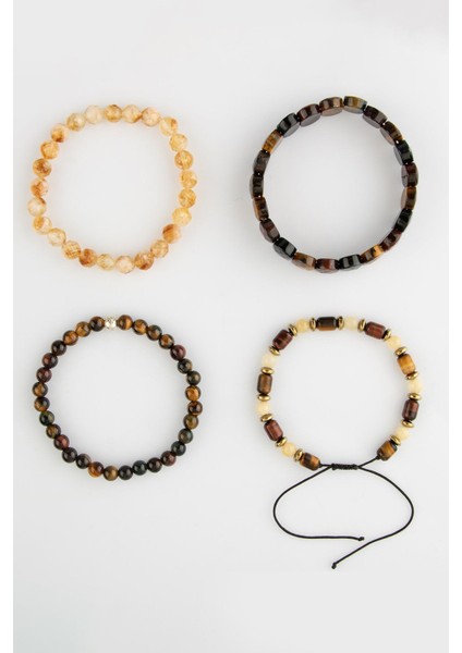 Girişken Cesur Kadınlar Için Doğal Taş Bileklik Seti, Enerji ve Şıklık Sağlar.