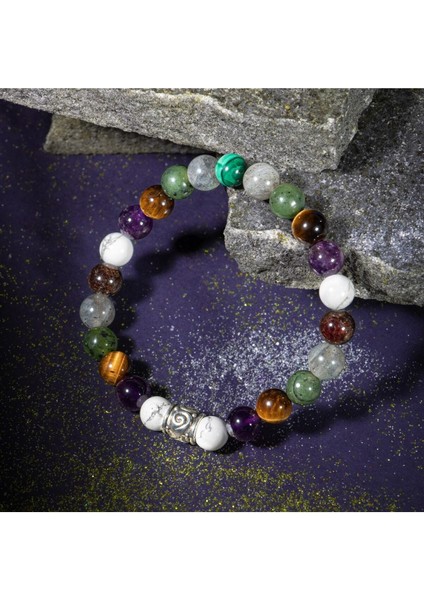 Renkli Doğal Taş 8mm Bileklik, Akrep Burcu Uyumlu, Şık ve Enerjik Takı modelleri