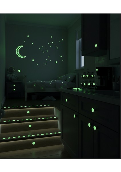 Fosforlu Etiket Karanlıkta Işık Veren Yıldız Tozu Etiketleri fiyatları