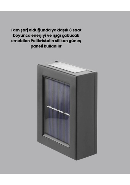 Buğz Güneş Enerjili Su Geçirmez LED Duvar Lambası modelleri