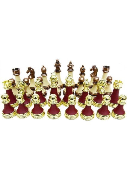 Satranç Taşı Zamak Polyester Krem Bordo Dekoratif Hediyelik fırsatları