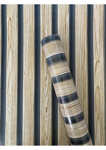 Kahverengi 5.2 M² Silinebilir Çıta Görünümlü Duvar Kağıdı modelleri