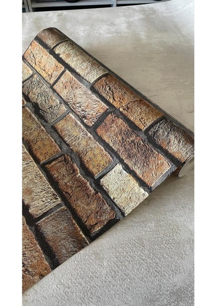 Silinebilir Tuğla Desenli Duvar Kağıdı 5,3 M2, 3 Renk Seçeneği