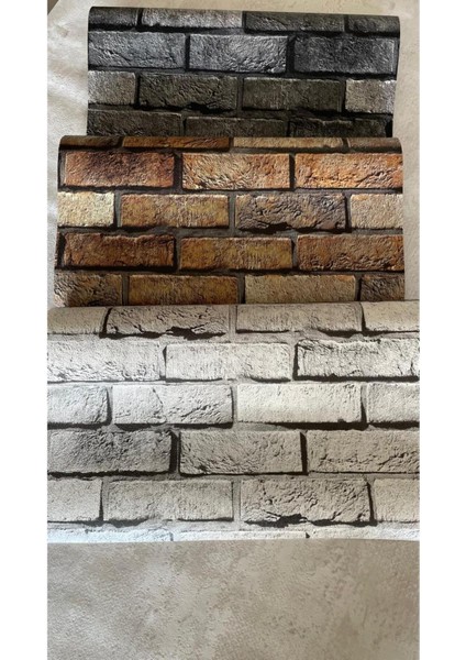 Silinebilir Tuğla Desenli Duvar Kağıdı 5,3 M2, 3 Renk Seçeneği modelleri