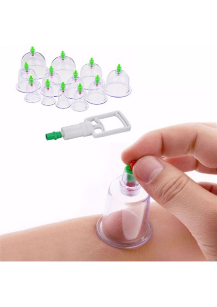 Vakumlu Çekme Seti, 12'li Masaj Kupası, Hacamat Seti, Sağlık ve Rahatlama Ürünü