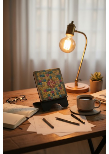 Sanatsal Mermer Tablo 99 Ismi 10X10 cm Masaüstü Dekorasyon Aksesuar