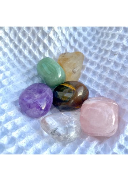 Renkli Doğal Taş Başlangıç Seti, 6'lı, Güzel ve Enerjik Taşlar Koleksiyonu