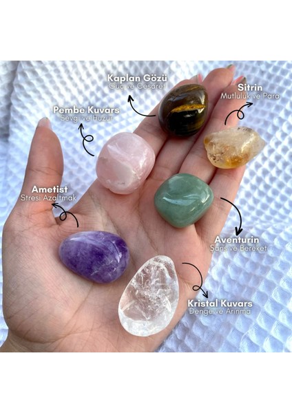 Renkli Doğal Taş Başlangıç Seti, 6'lı, Güzel ve Enerjik Taşlar Koleksiyonu fiyatları